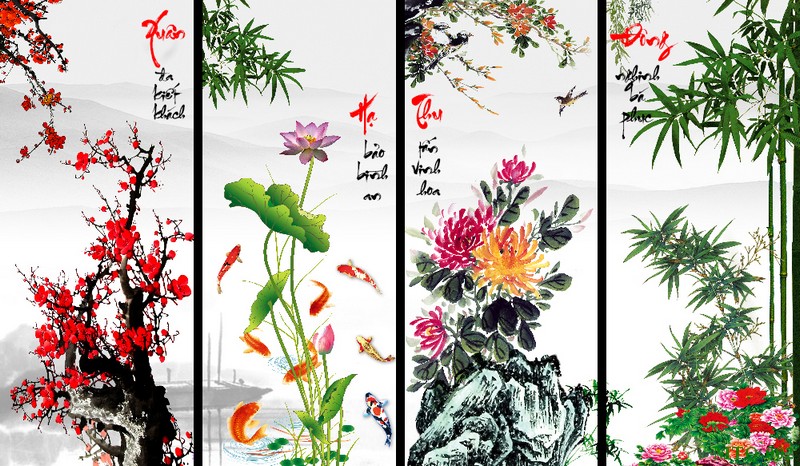 Tranh tứ quý MTQ-002